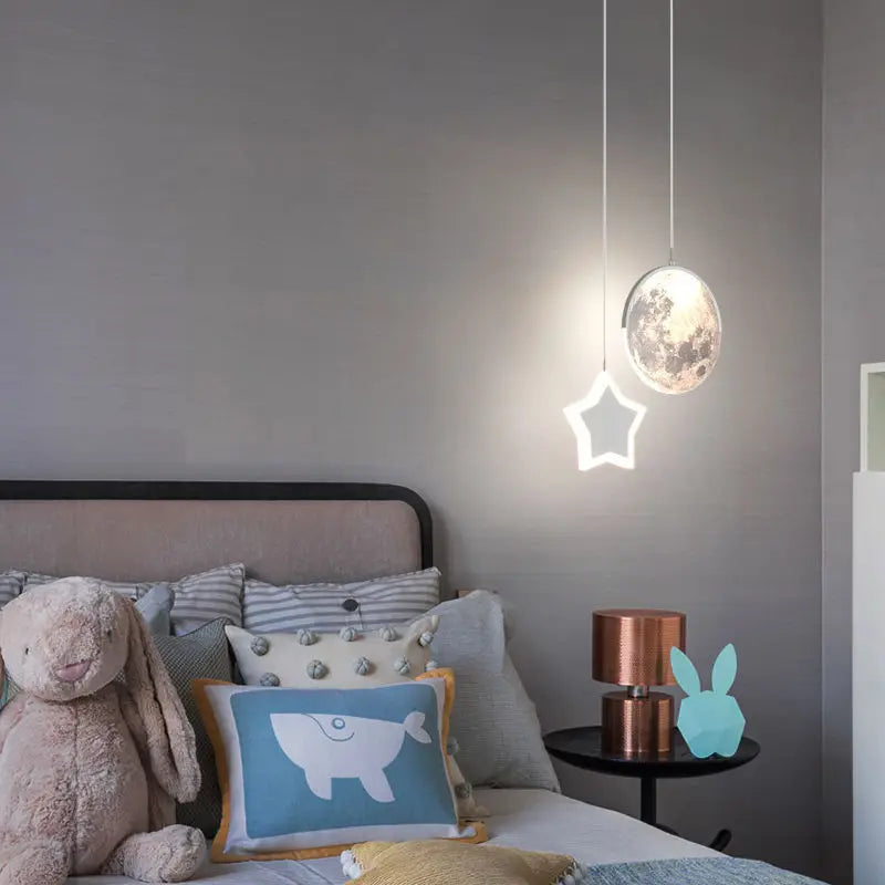 suspension créative pour enfants avec télécommande gradation étoile nuage lune - vue 4 sur 18