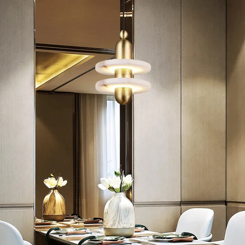 suspension en marbre à led design pour intérieur élégant - vue 4 sur 14