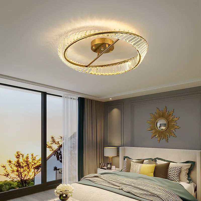plafonnier en cristal de luxe à led moderne pour décoration intérieure - vue 4 sur 9