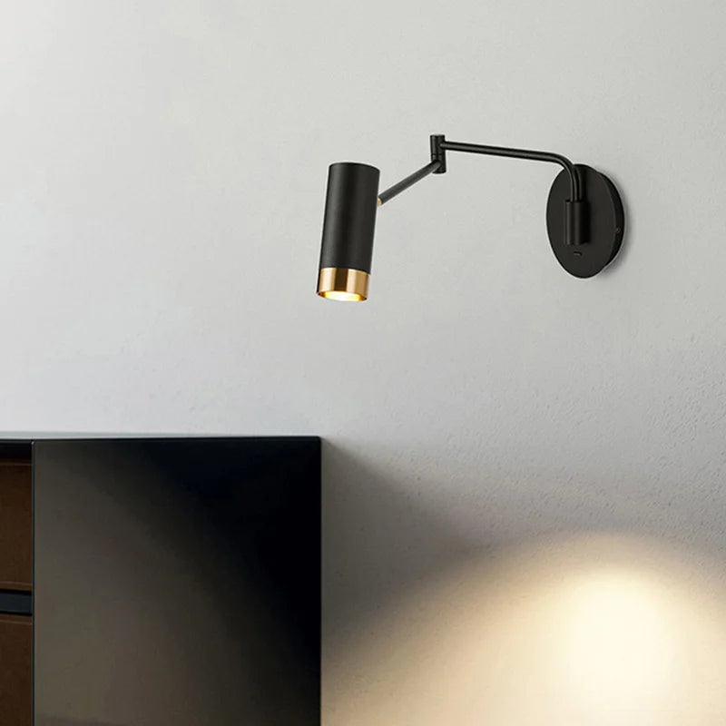 applique murale pliante moderne avec éclairage led pivotant