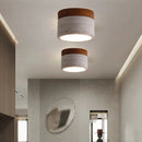 plafonnier minimaliste en marbre naturel et bois foncé