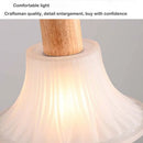Suspension LED en verre nordique moderne en bois