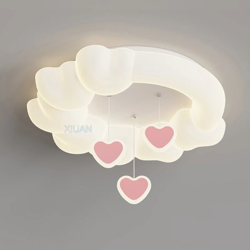 plafonnier romantique avec coeur lune étoile veilleuses nuage led - vue 2 sur 9