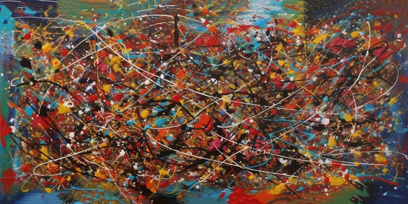 peinture abstraite moderne style jackson pollock pour décoration intérieure