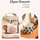 Mug ceramique japonais retro fleurs cerisier peint main