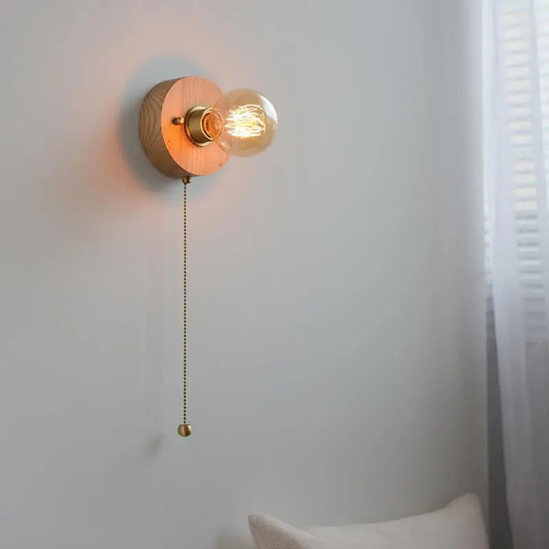applique murale en bois style wabi sabi pour éclairage intérieur décoratif - vue 3 sur 10