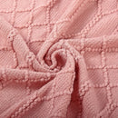 plaid decoratif tricot acrylique avec pompons pour salon