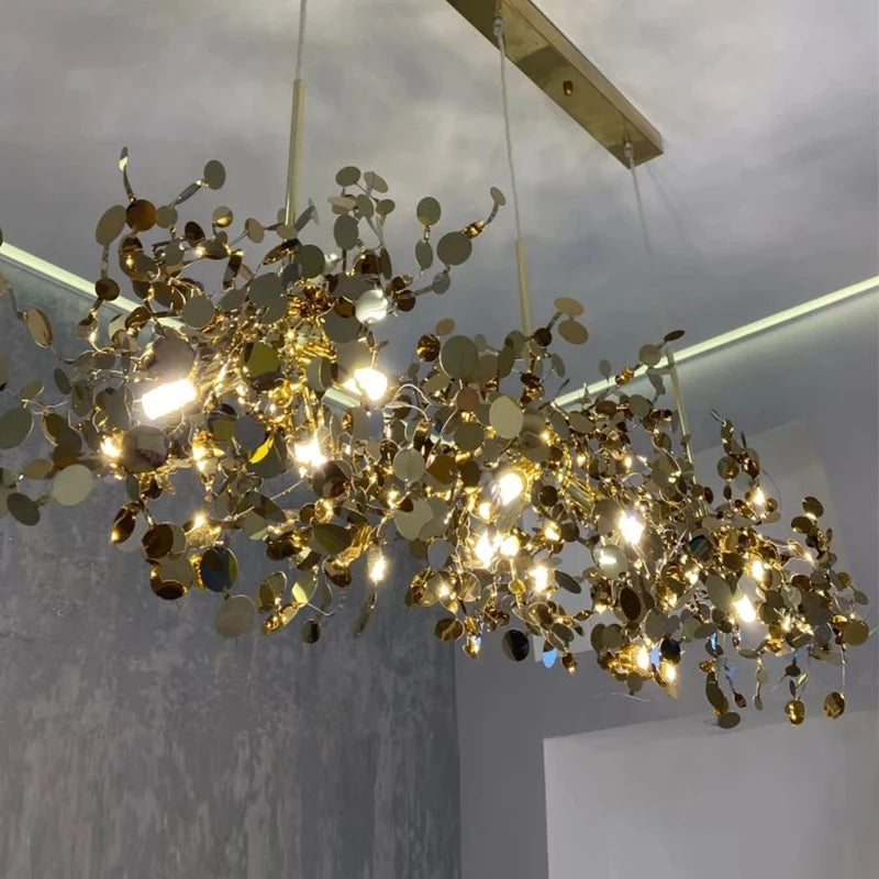 suspension design moderne en acier inoxydable pour intérieur