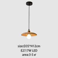 lustre moderne minimaliste en bois massif suspendu