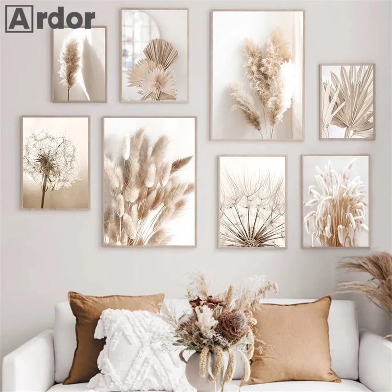 affiche d'art de fleurs séchées pour décoration murale