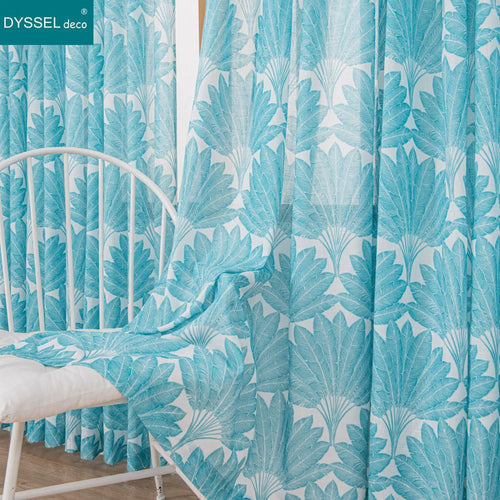 Rideau motif feuilles style moderne pour salon chambre