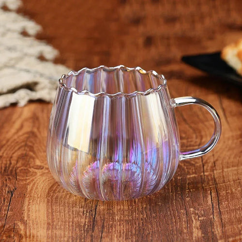 Tasses cafe verre borosilicate striees 400 ml petitjeuner