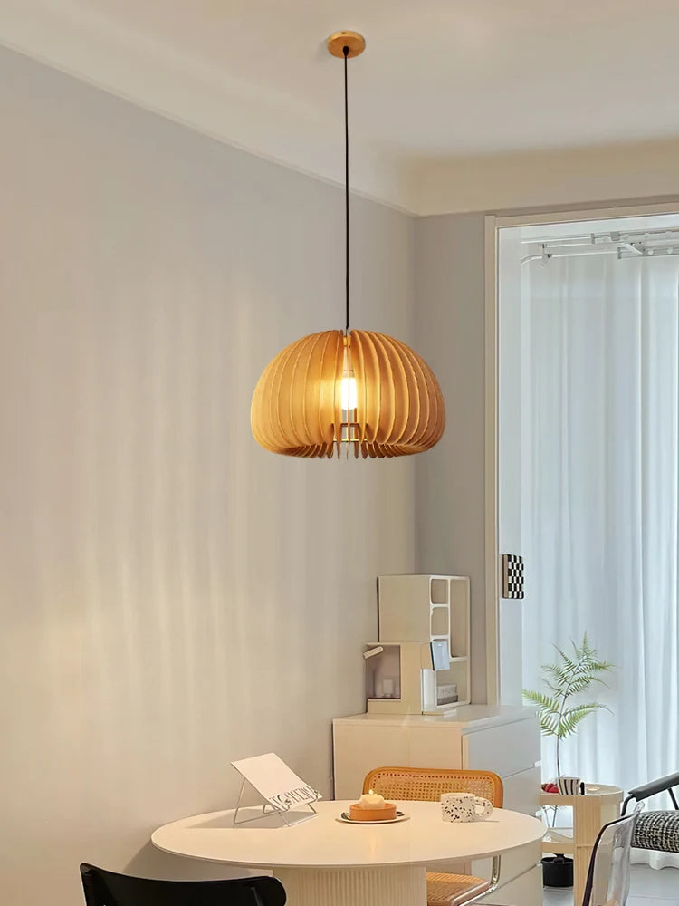 lustre en bois de style japonais rétro pour décoration créative