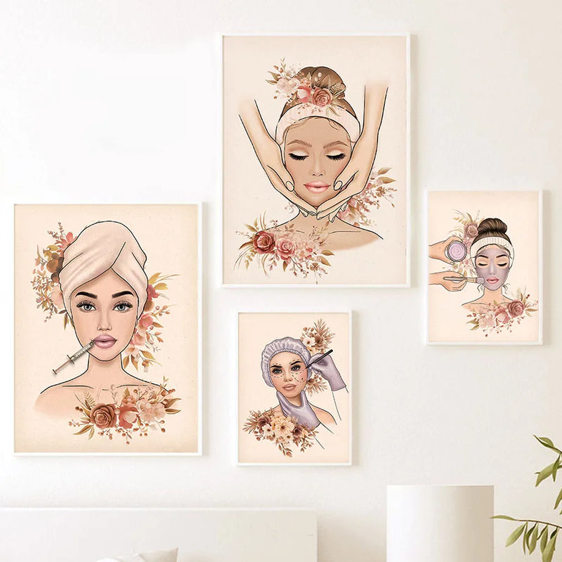 affiche esthétique de chirurgie plastique pour salon de beauté féminin