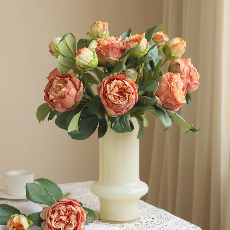 grandes fleurs artificielles de pivoine en soie pour décorations de mariage - vue 3 sur 11