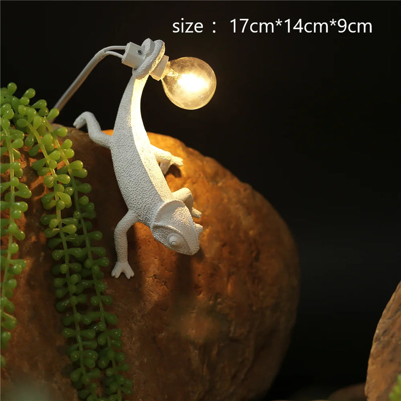 veilleuse lézard nordique lampe décorative moderne en résine