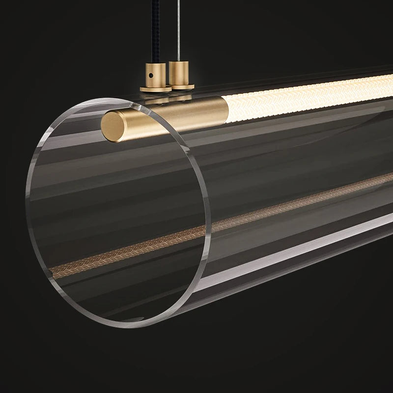 lampes suspendues long tube acrylique nordique pour restaurants et bars