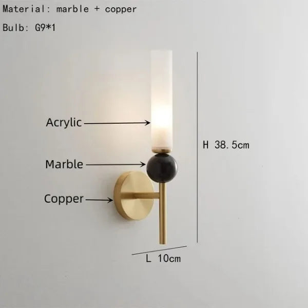 suspension en marbre et cuivre pour éclairage intérieur moderne
