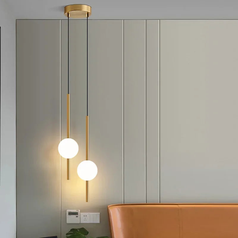 Nordique Simple boule de verre suspension lumières salle à manger chambre décor lampe suspendue Restaurant Bar Suspension lustres éclairage