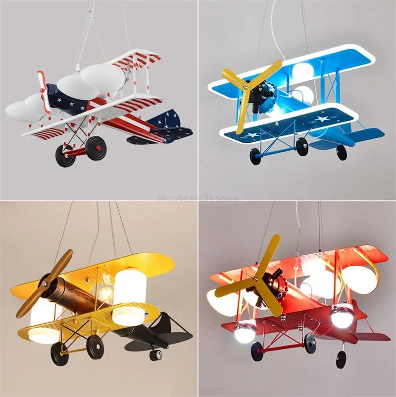 Suspension led pour enfants en forme d'avion nordique moderne