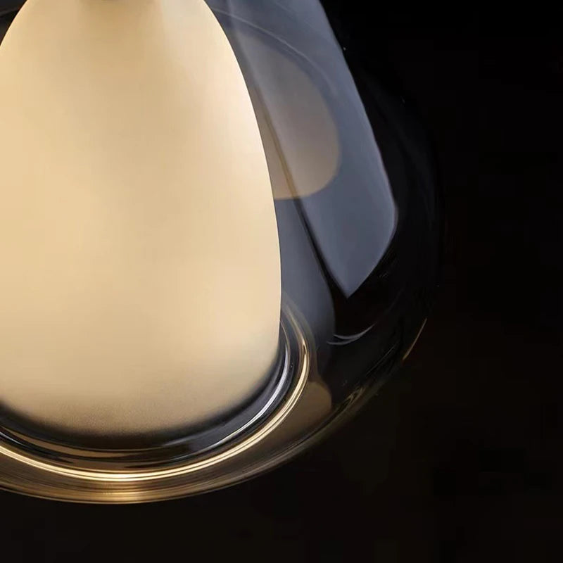 Suspension en verre lustre Led moderne lampe pendante de luxe cuisine salon chambre à côté de la lampe lustre en cristal - vue 7 sur 7