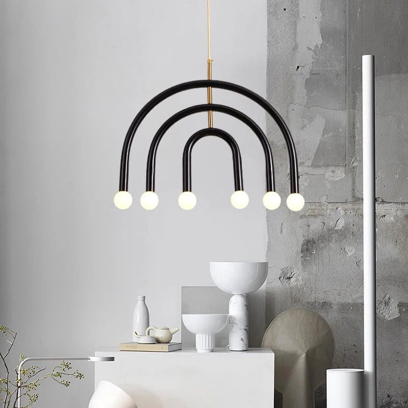 lustre arc-en-ciel métallique fil art déco suspendu réglable - vue 2 sur 22