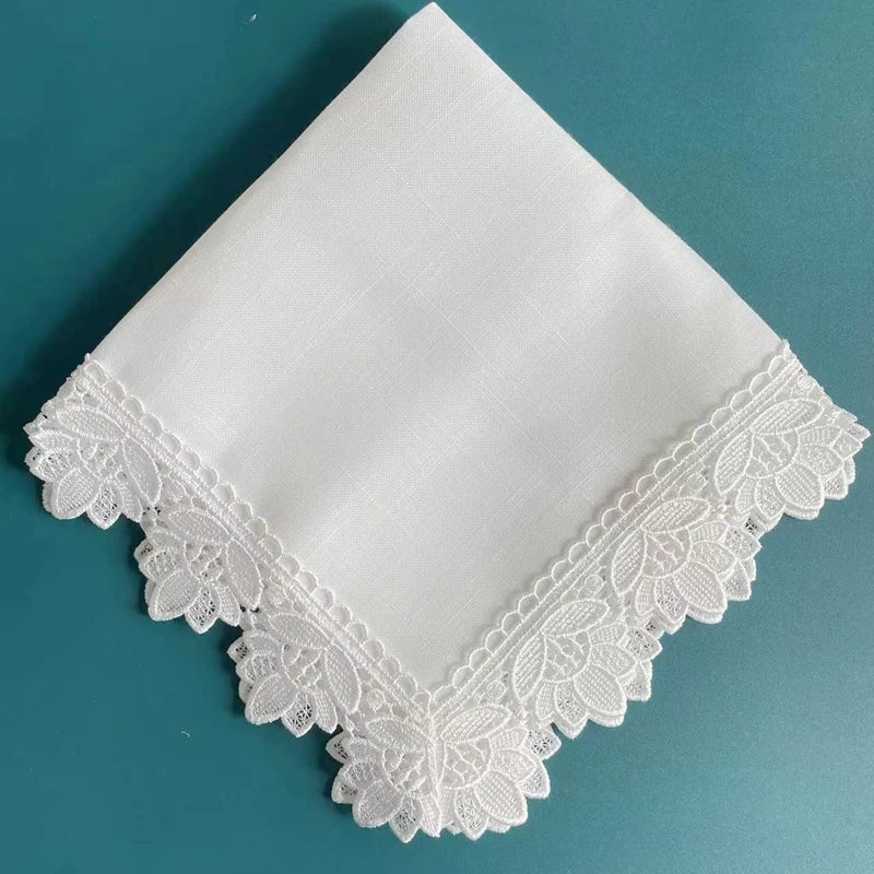 Serviette de table dentelle brodée style europe lin
