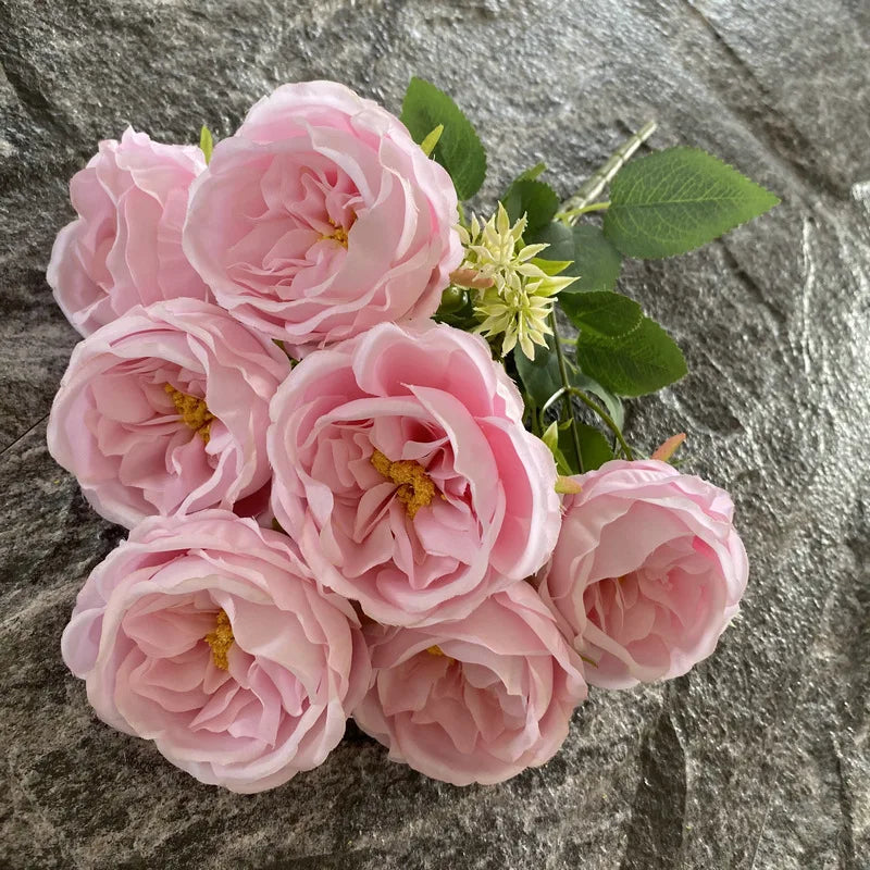 bouquet de roses en soie pour mariage et décoration intérieure - vue 2 sur 19