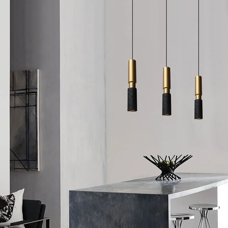 lustre haut de gamme en pierre design créatif industriel - vue 4 sur 18