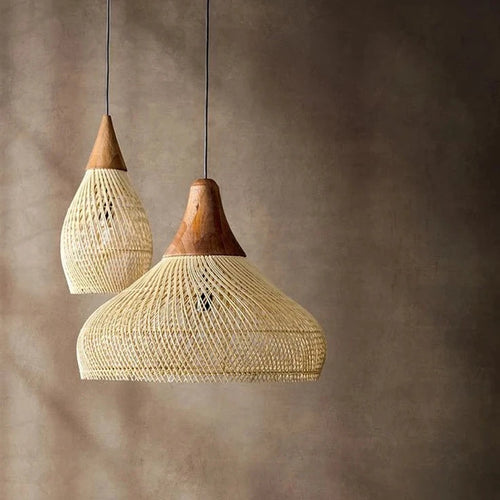 Suspension en rotin tissée pour Restaurant silencieux japonais