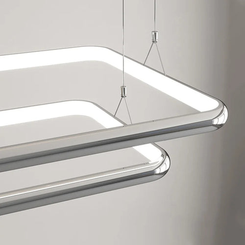 lustre moderne led suspension carrée perle pour maison