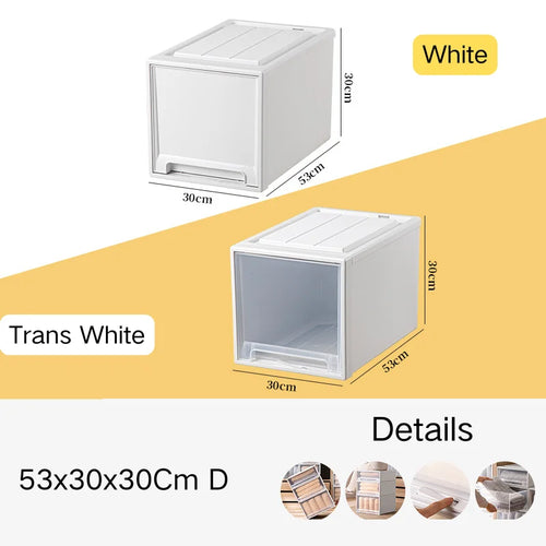 tiroirs empilables en plastique transparent pour rangement pratique