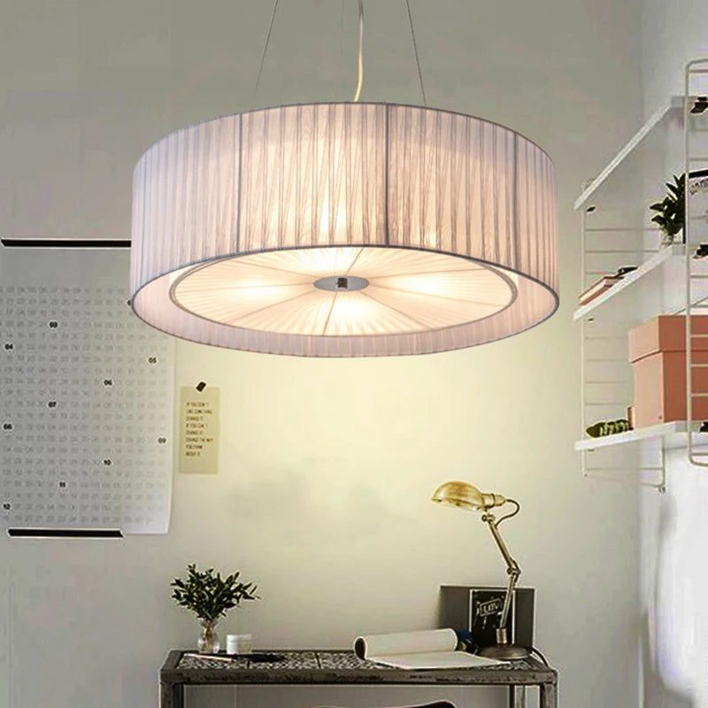 lustre en tissu japonais art moderne éclairage romantique restaurant - vue 4 sur 8