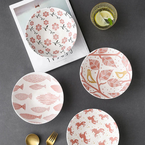 Bol à ramen japonais céramique motif floral 12l