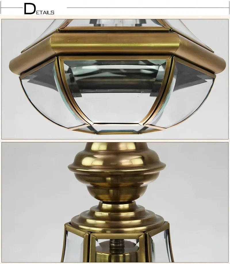lustre en cuivre étanche style américain pour extérieur - vue 7 sur 9