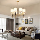Lustre design luxe Cuivre avec abat-jour style américain