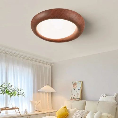 Plafonnier LED nordique en bois acrylique résistant à la lumière bleue