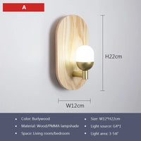 Applique murale LED nordique en bois massif
