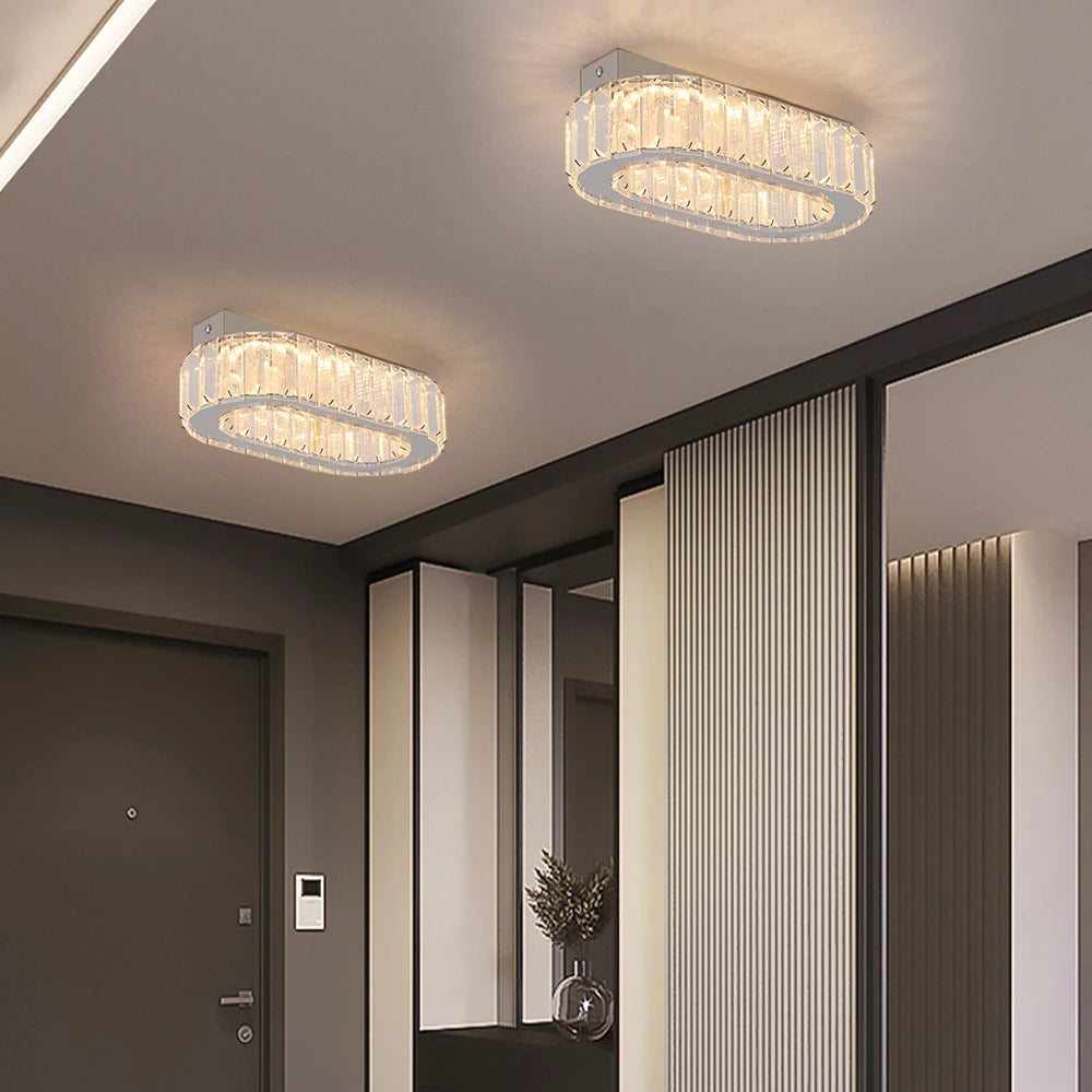 Plafonnier lampes cristal ovale Design mural - vue 4 sur 7