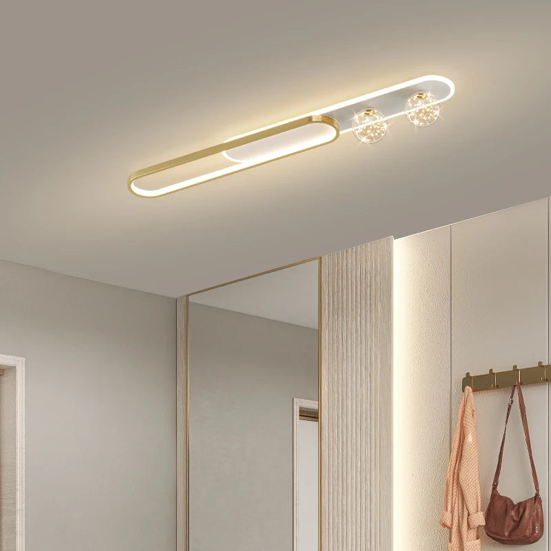 lustre moderne simple de luxe créatif étoilé encastré longue bande
