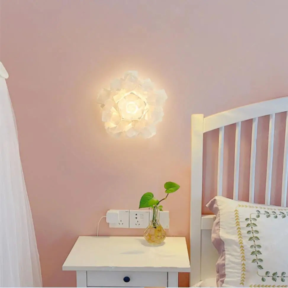 applique murale led en acrylique romantique fleur blanche moderne - vue 3 sur 6