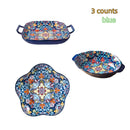 Assiette poisson ceramique style boheme double anse cuisine