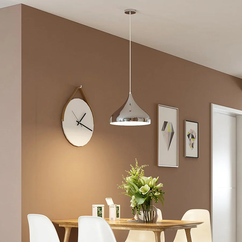 Plaqué nordique argent Globe boule miroir lampes suspendues E27 fer lampe suspendue de luxe en laiton argenté Art cuisine hôtel suspension lampe