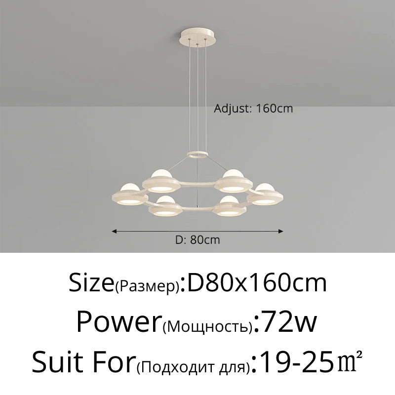 lustre moderne minimaliste trois têtes style crème italienne