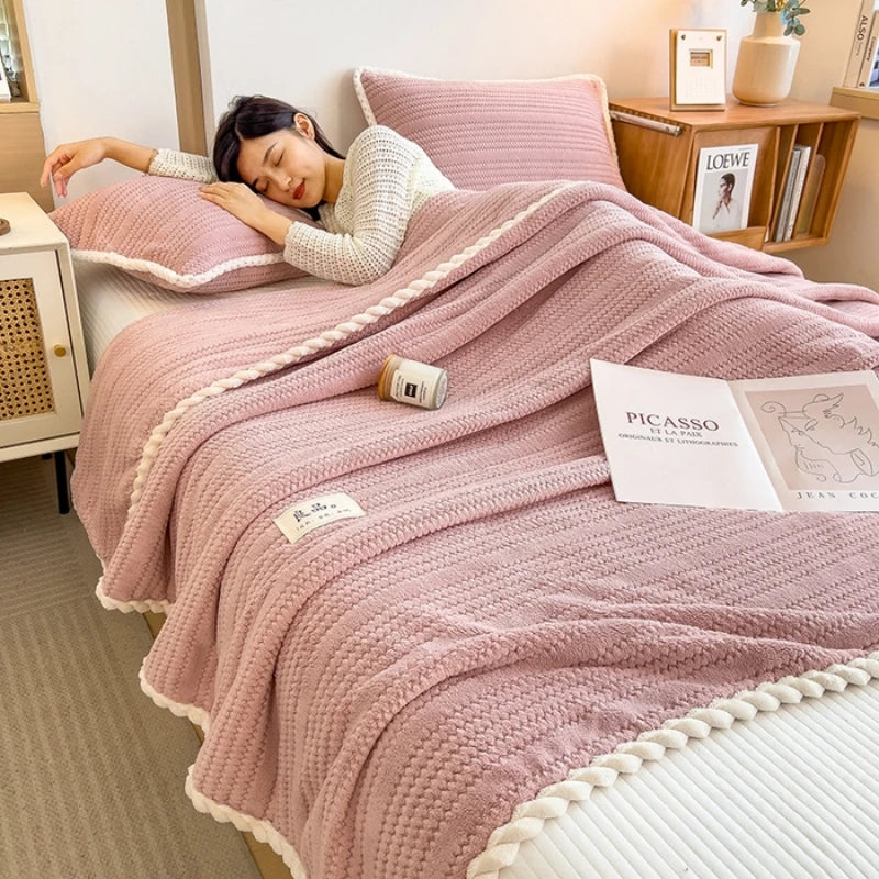 Plaid polaire douceur pour canapé chambre et voyage - vue 5 sur 7