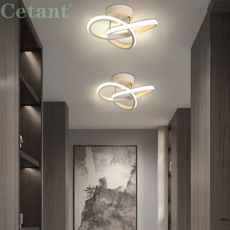 plafonnier led moderne chromé pour allée escalier balcon hôtel - vue 5 sur 10