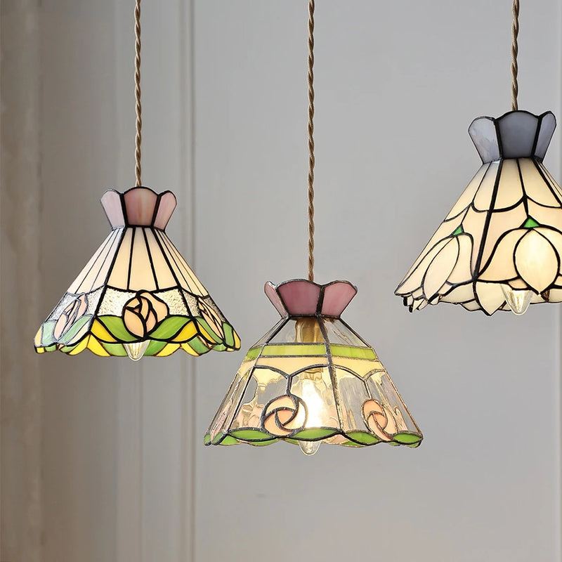 suspension fleur verre cuivre nordique moderne led iwhd europe syle