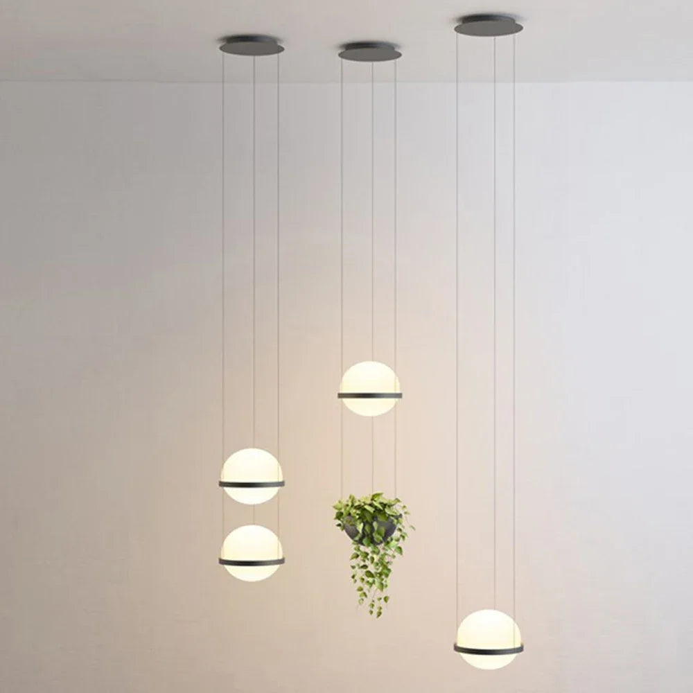 lustre moderne diy led avec pot de fleurs pour jardin céleste - vue 4 sur 18