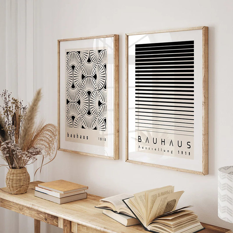 affiches abstraites boho lignes géométriques nordiques pour décoration intérieure
