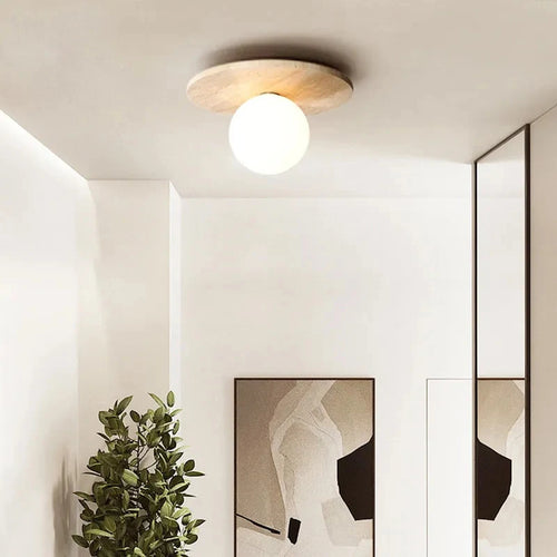 Wabi-sabi porche balcon plafonnier Europe du nord jaune grotte pierre plafonnier pour maison couloir décoration lampe